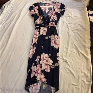 Navy Floral maternity dress